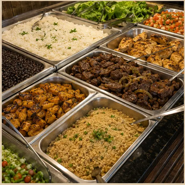 restaurante em uma apresentação apetitosa